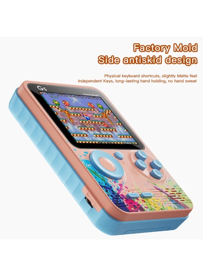 LOWHAT G5 3-Inch Full-Color Screen Handheld Retro Game Console with 500 Preloaded Games and Recharaeable Batterv - Image 4